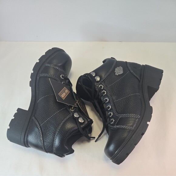 Harley Davidson Women’s Tyler Ankle Boots 84280 Black Leather Size 5.5 - Picture 7 of 8